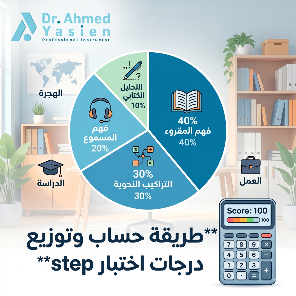 طريقة حساب وتوزيع درجات اختبار step